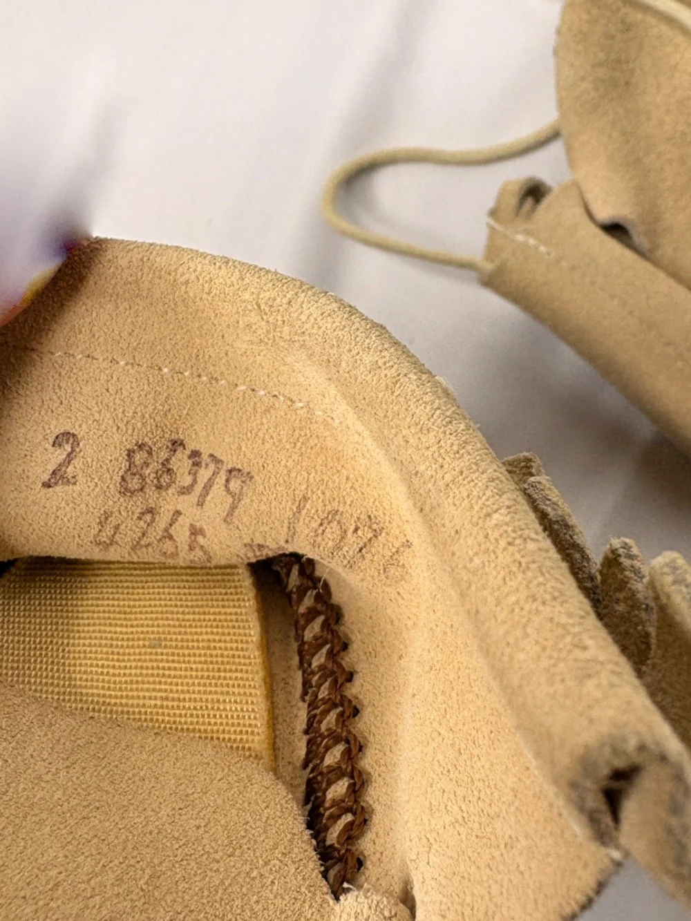 Vintage Suede Leather Fringed Baby Moccasins Shoes Missing one Lace